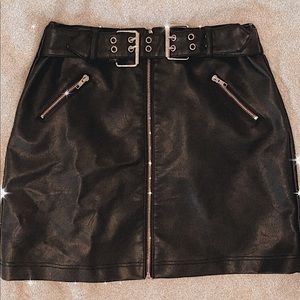 Sexy Biker Skirt | Faux Leather | Medium